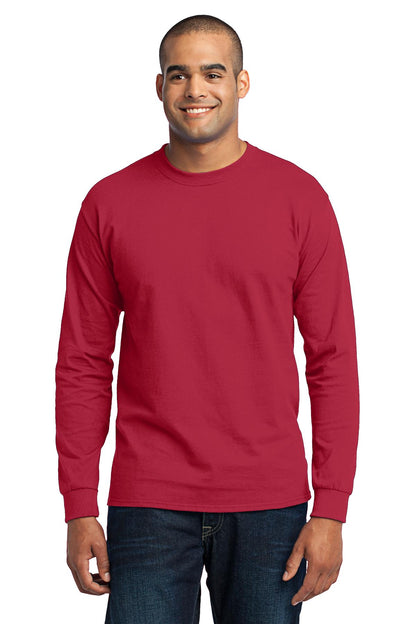 Port & Company Tall Long Sleeve Core Blend Tee. PC55LST Red Tall