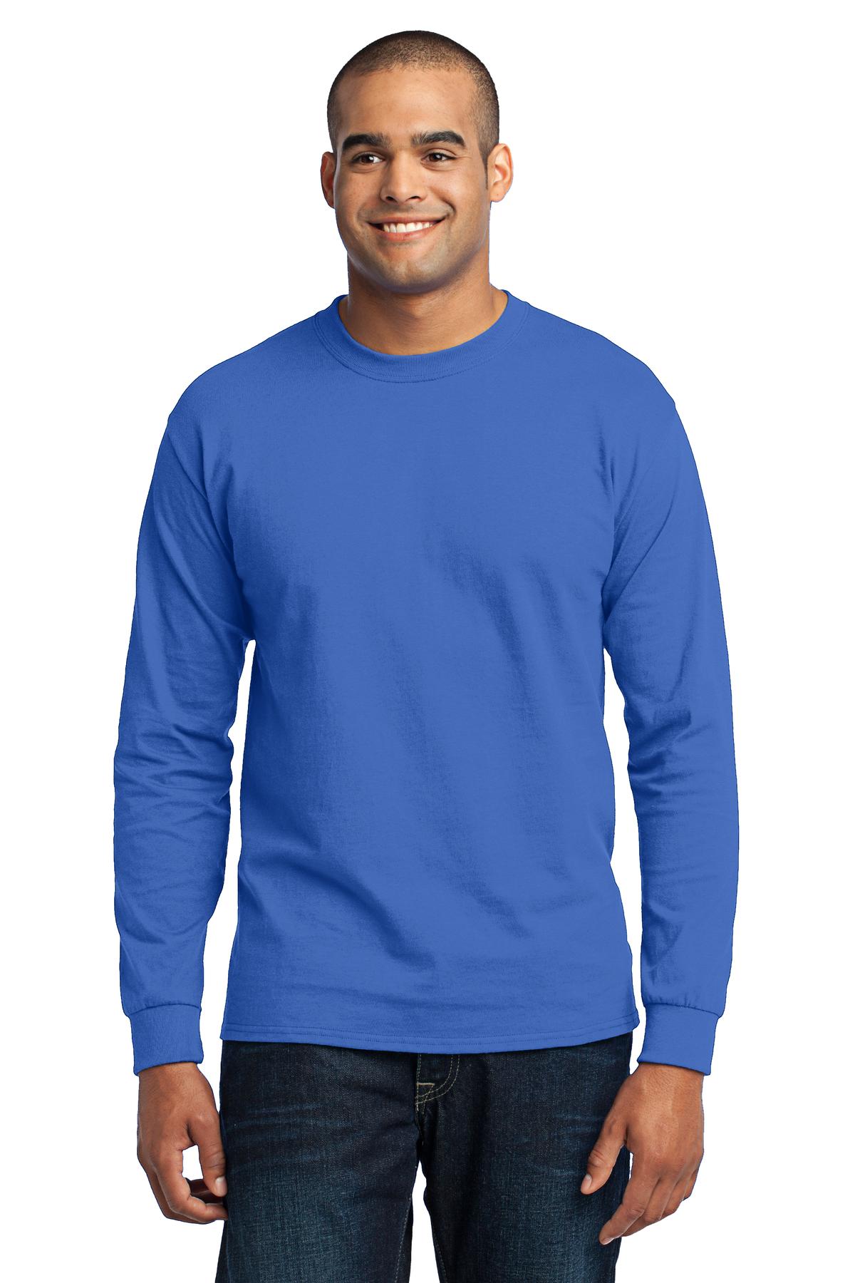 Port & Company Long Sleeve Core Blend Tee. PC55LS Royal