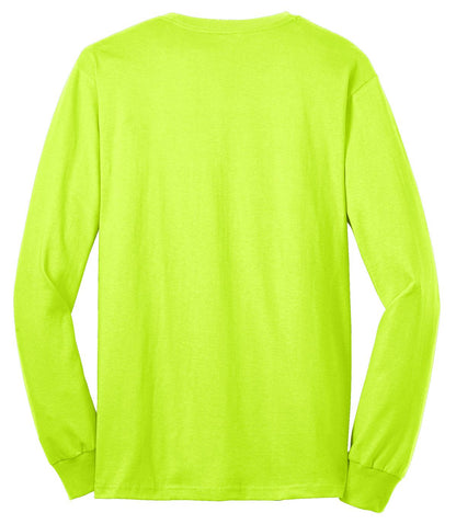 Port & Company Tall Long Sleeve Core Blend Tee. PC55LST Safety Green Tall