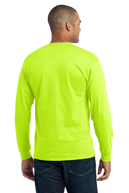 Port & Company Tall Long Sleeve Core Blend Tee. PC55LST Safety Green Tall