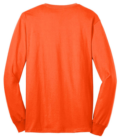 Port & Company Long Sleeve Core Blend Tee. PC55LS Safety Orange