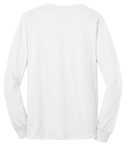 Port & Company Long Sleeve Core Blend Tee. PC55LS White