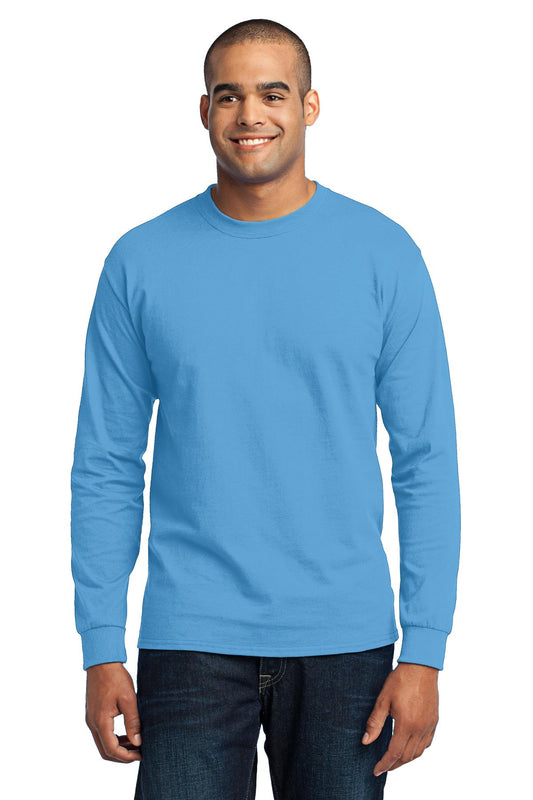Port & Company Long Sleeve Core Blend Tee. PC55LS Aquatic Blue