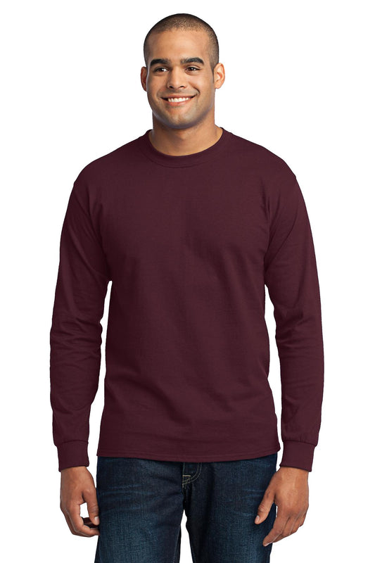Port & Company Tall Long Sleeve Core Blend Tee. PC55LST Athletic Maroon Tall