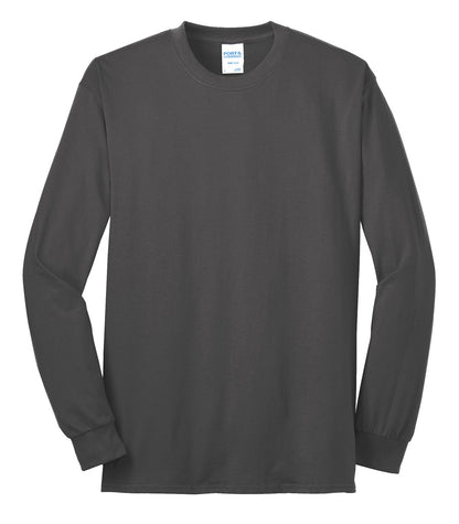 Port & Company Tall Long Sleeve Core Blend Tee. PC55LST Charcoal Tall