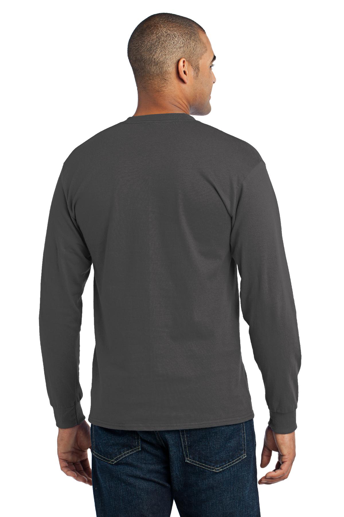Port & Company Tall Long Sleeve Core Blend Tee. PC55LST Charcoal Tall