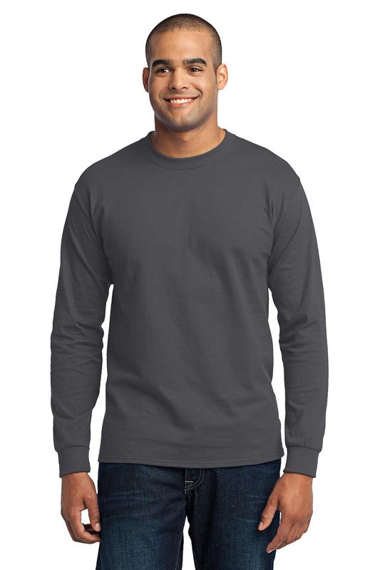 Port & Company Tall Long Sleeve Core Blend Tee. PC55LST Charcoal Tall