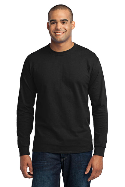 Port & Company Tall Long Sleeve Core Blend Tee. PC55LST Jet Black Tall