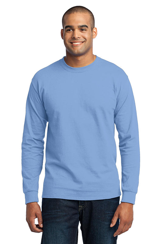 Port & Company Long Sleeve Core Blend Tee. PC55LS Light Blue