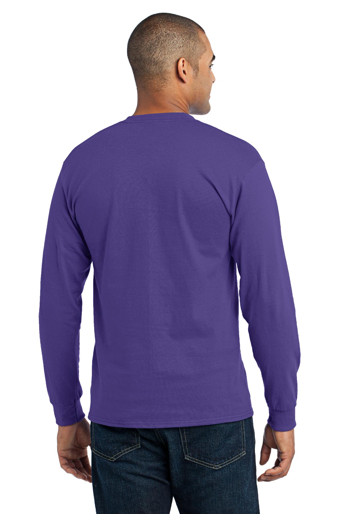 Port & Company Long Sleeve Core Blend Tee. PC55LS Purple