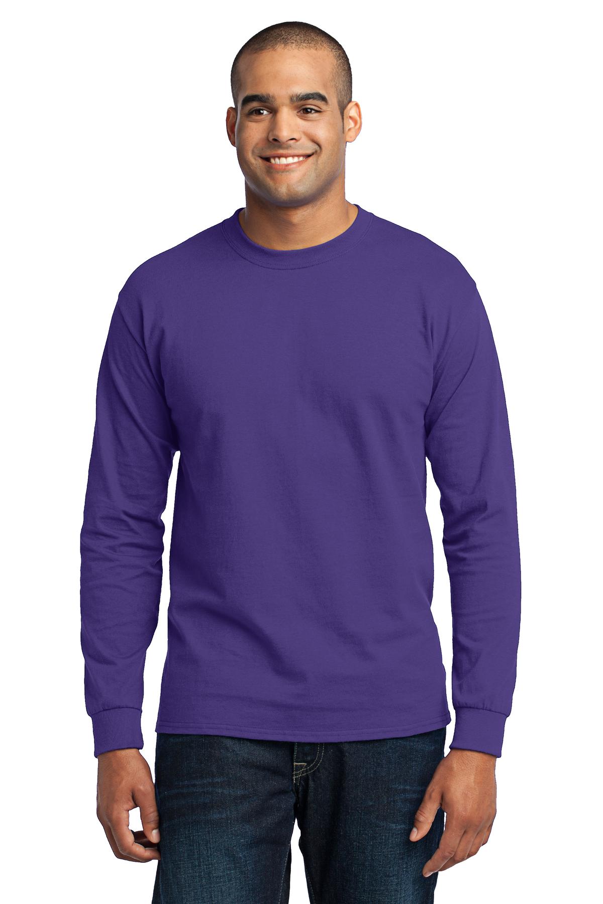 Port & Company Long Sleeve Core Blend Tee. PC55LS Purple
