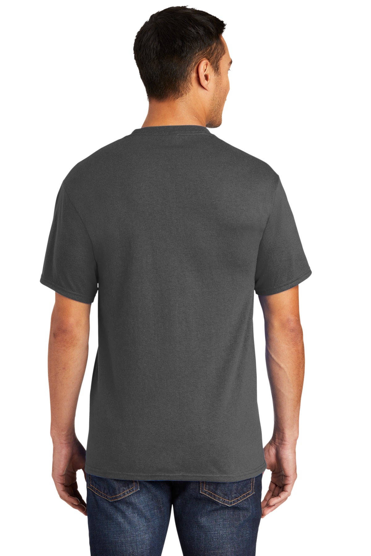 Port & Company Tall Core Blend Pocket Tee. PC55PT Charcoal Tall