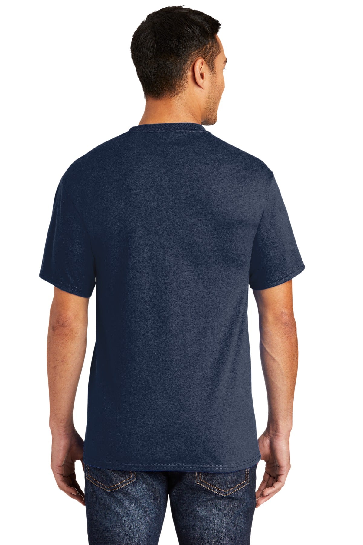 Port & Company Tall Core Blend Pocket Tee. PC55PT Navy Tall