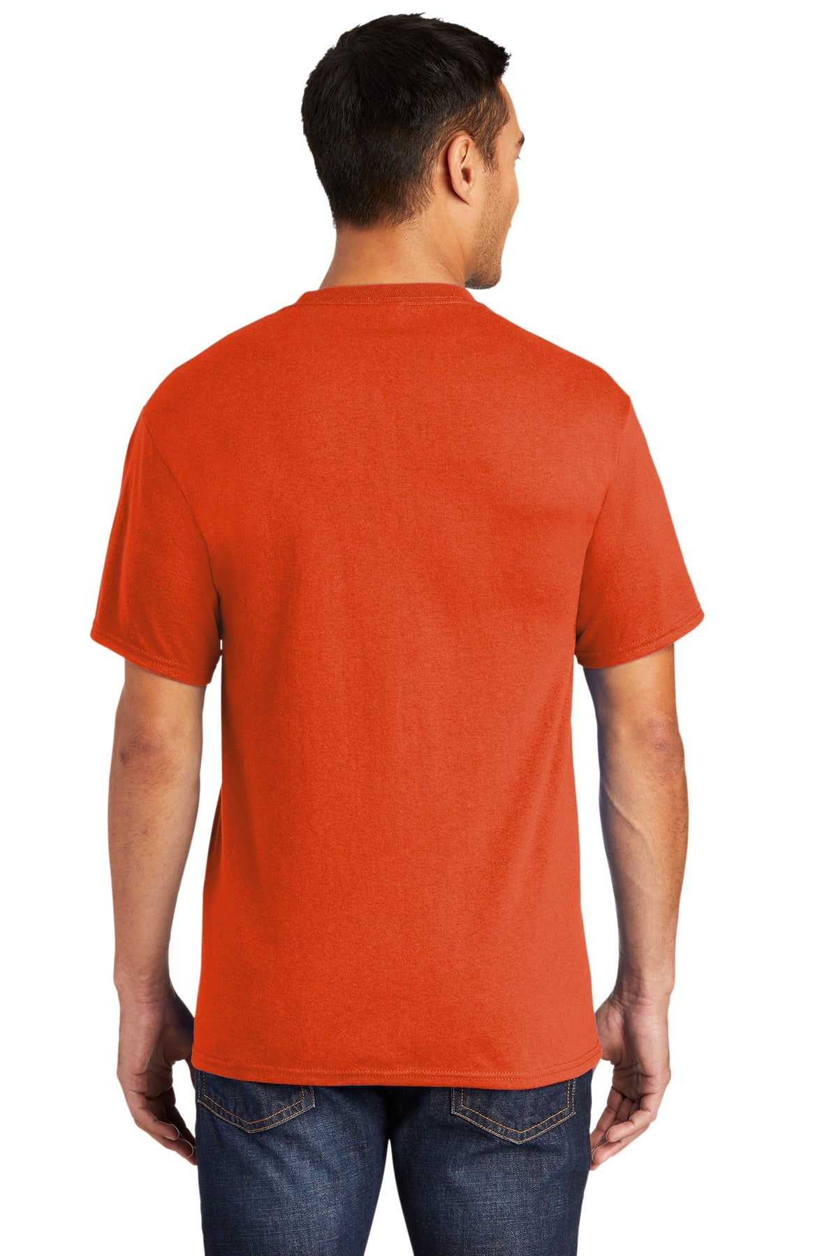 Port & Company Tall Core Blend Pocket Tee. PC55PT Orange Tall