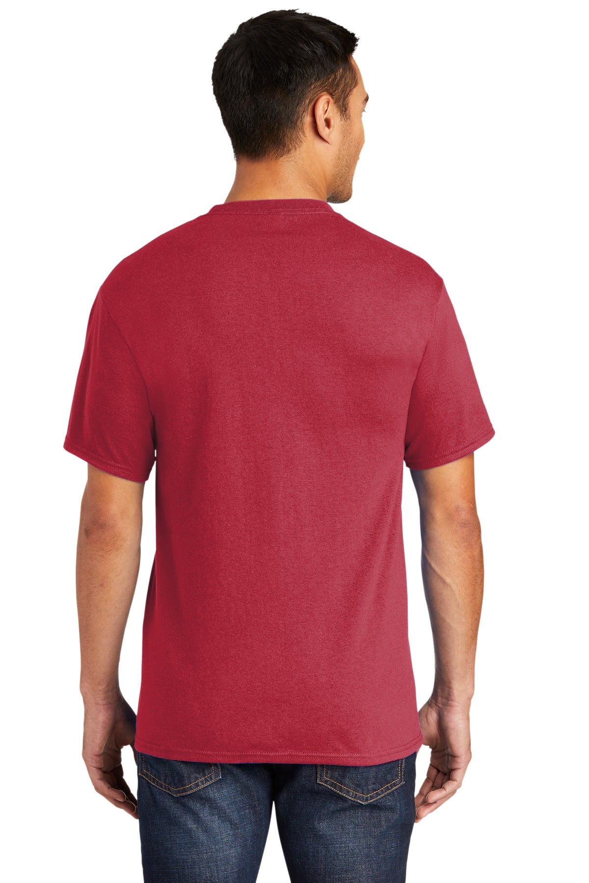 Port & Company Tall Core Blend Pocket Tee. PC55PT Red Tall