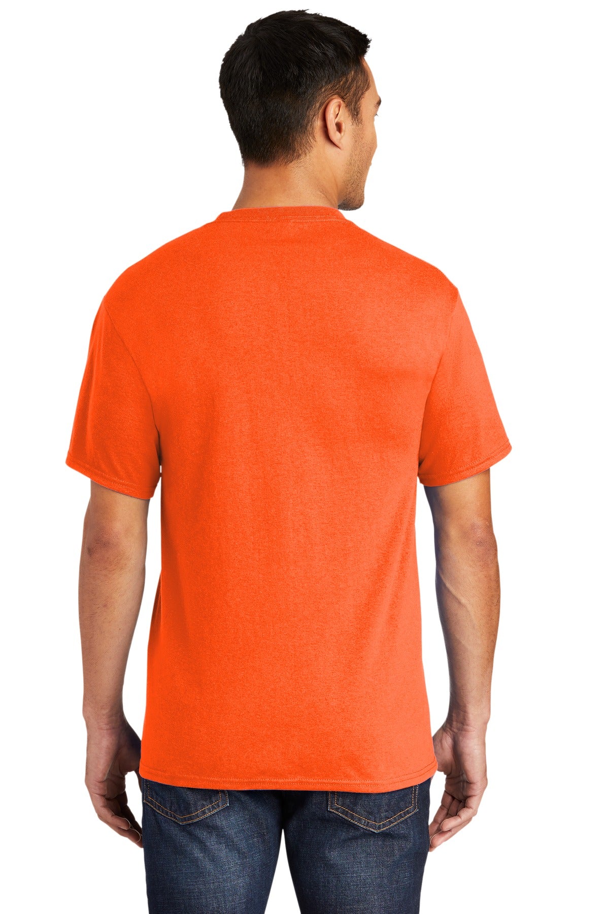 Port & Company Tall Core Blend Pocket Tee. PC55PT Safety Orange Tall