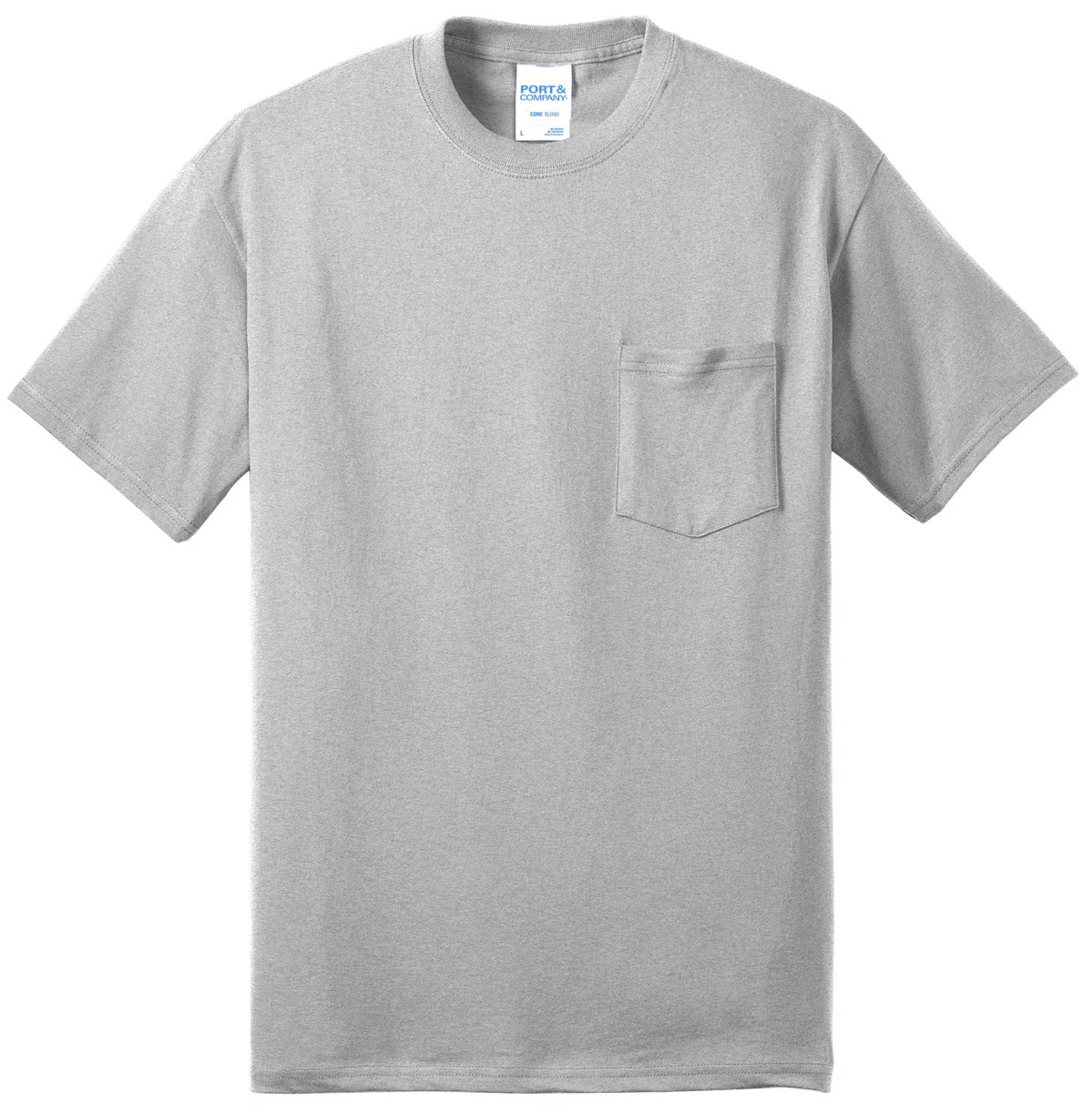Port & Company Tall Core Blend Pocket Tee. PC55PT Ash Tall