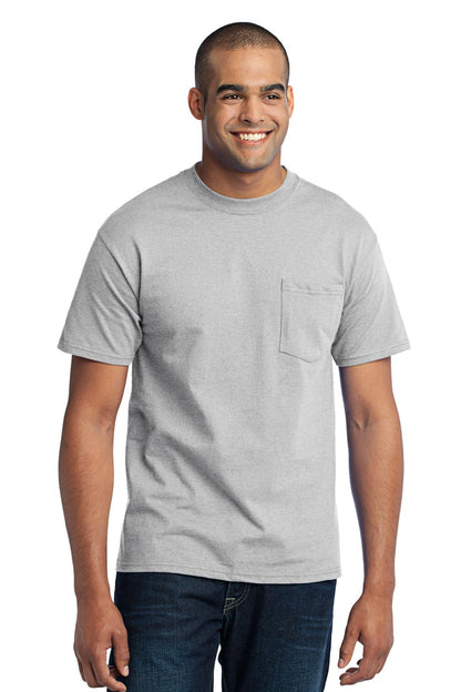 Port & Company Tall Core Blend Pocket Tee. PC55PT Ash Tall