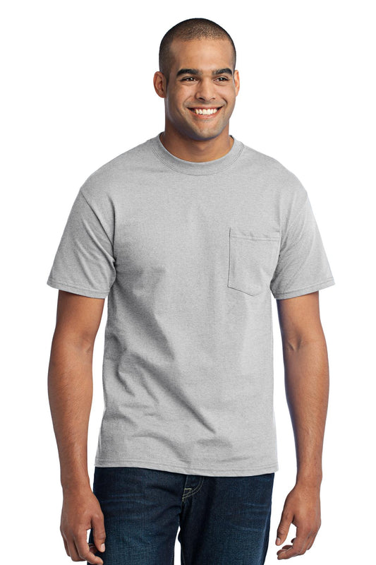 Port & Company Tall Core Blend Pocket Tee. PC55PT Ash Tall