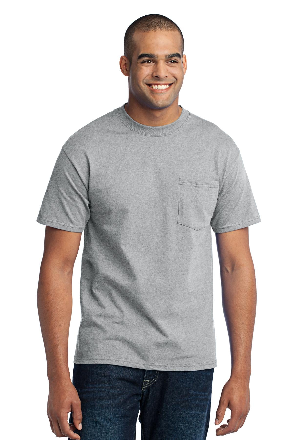 Port & Company Tall Core Blend Pocket Tee. PC55PT Athletic Heather Tall