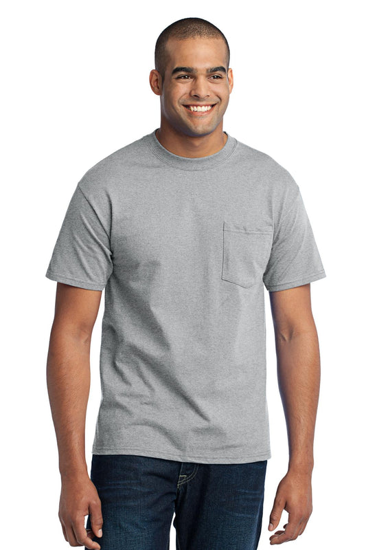 Port & Company Tall Core Blend Pocket Tee. PC55PT Athletic Heather Tall