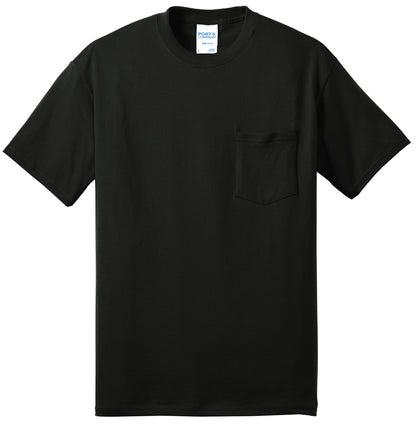 Port & Company Core Blend Pocket Tee. PC55P Jet Black