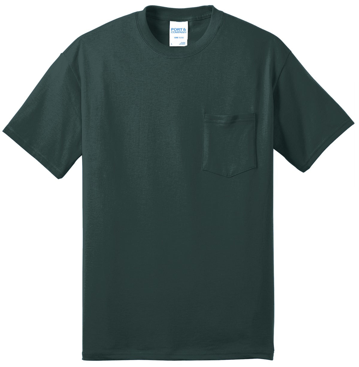 Port & Company Tall Core Blend Pocket Tee. PC55PT Dark Green Tall