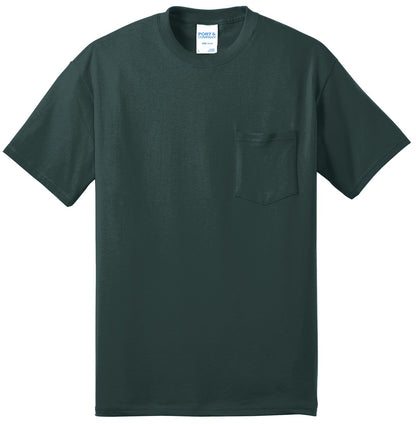 Port & Company Tall Core Blend Pocket Tee. PC55PT Dark Green Tall