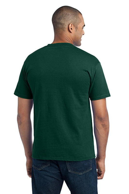 Port & Company Core Blend Pocket Tee. PC55P Dark Green