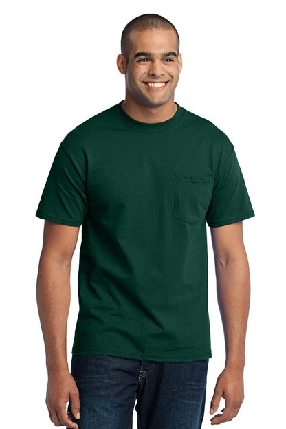 Port & Company Tall Core Blend Pocket Tee. PC55PT Dark Green Tall