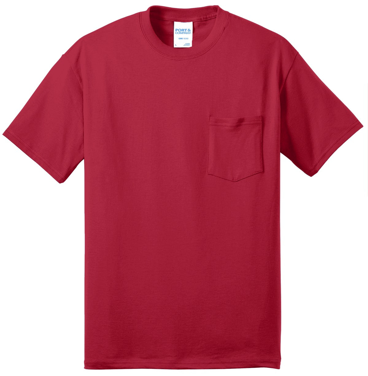 Port & Company Tall Core Blend Pocket Tee. PC55PT Red Tall