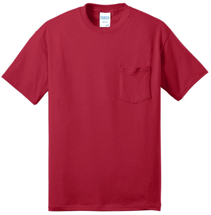 Port & Company Tall Core Blend Pocket Tee. PC55PT Red Tall
