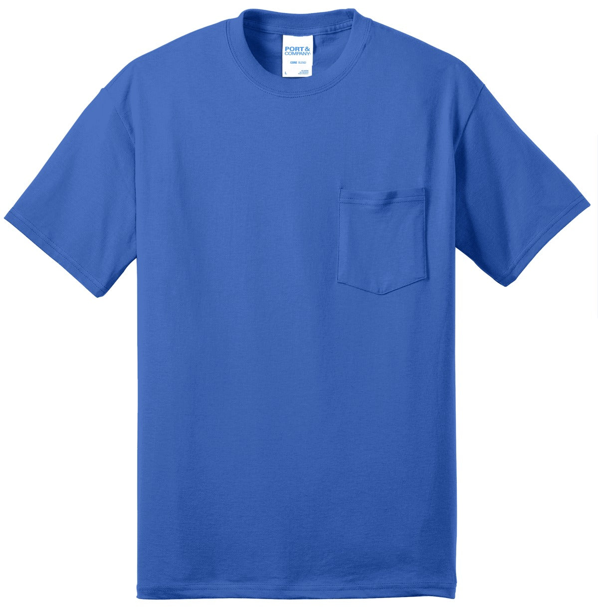 Port & Company Tall Core Blend Pocket Tee. PC55PT Royal Tall