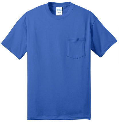 Port & Company Tall Core Blend Pocket Tee. PC55PT Royal Tall