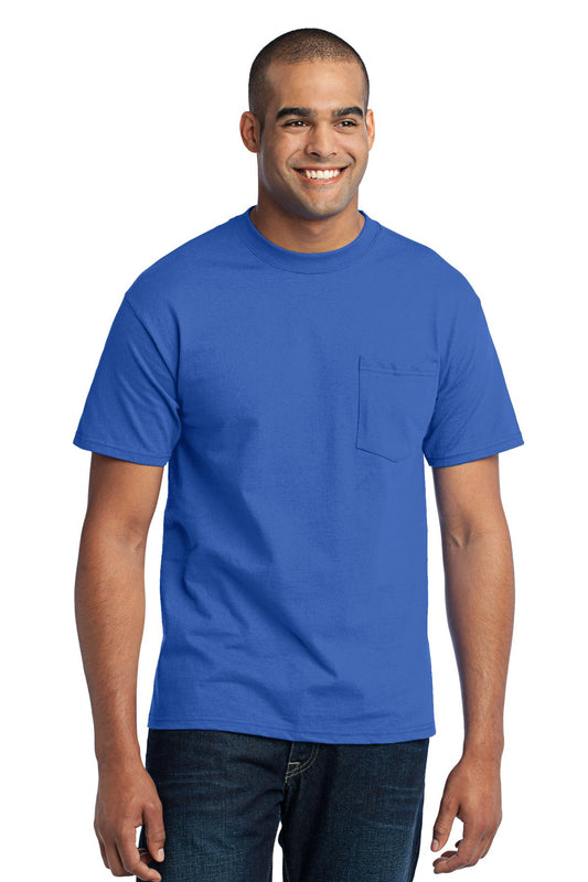 Port & Company Core Blend Pocket Tee. PC55P Royal