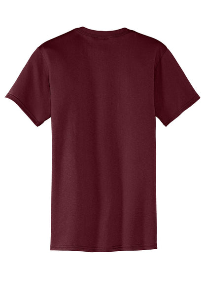 Port & Company Core Blend Pocket Tee. PC55P Athletic Maroon