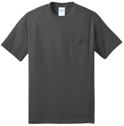Port & Company Tall Core Blend Pocket Tee. PC55PT Charcoal Tall