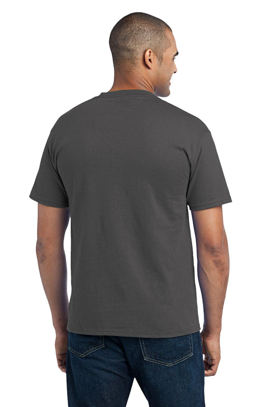 Port & Company Core Blend Pocket Tee. PC55P Charcoal