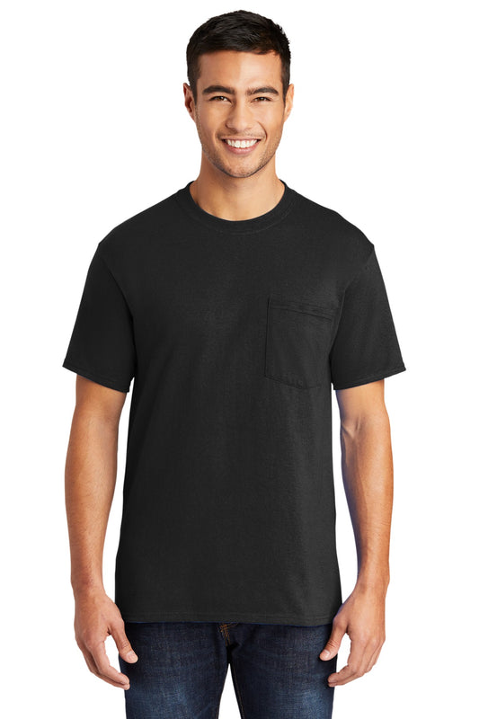Port & Company Tall Core Blend Pocket Tee. PC55PT Jet Black Tall