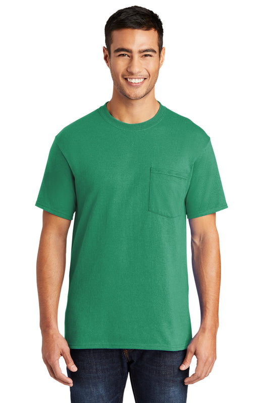 Port & Company Core Blend Pocket Tee. PC55P Kelly