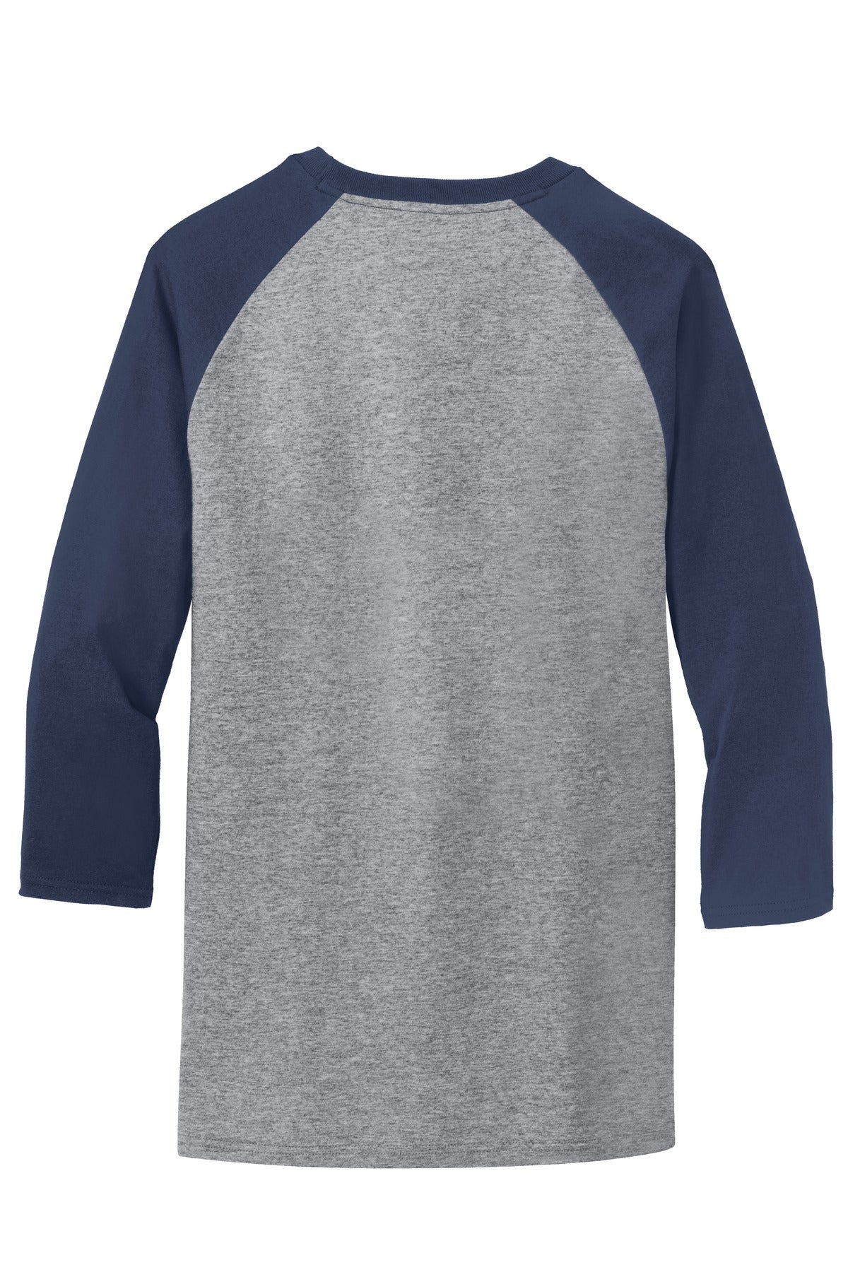 Port & Company Core Blend 3/4-Sleeve Raglan Tee. PC55RS Athletic Heather/ Navy