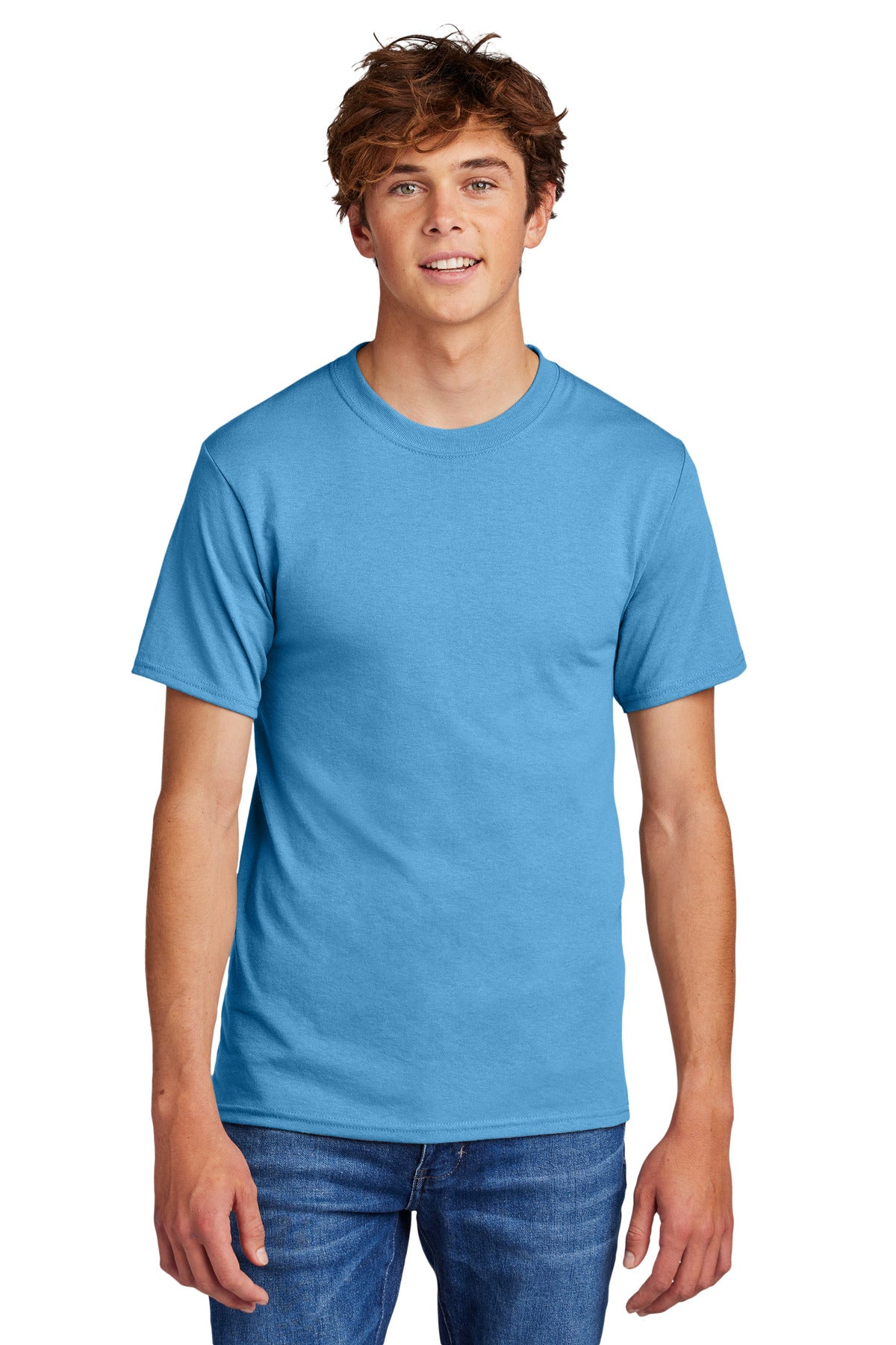 Port & Company Core Blend Tee.  PC55 Aquatic Blue