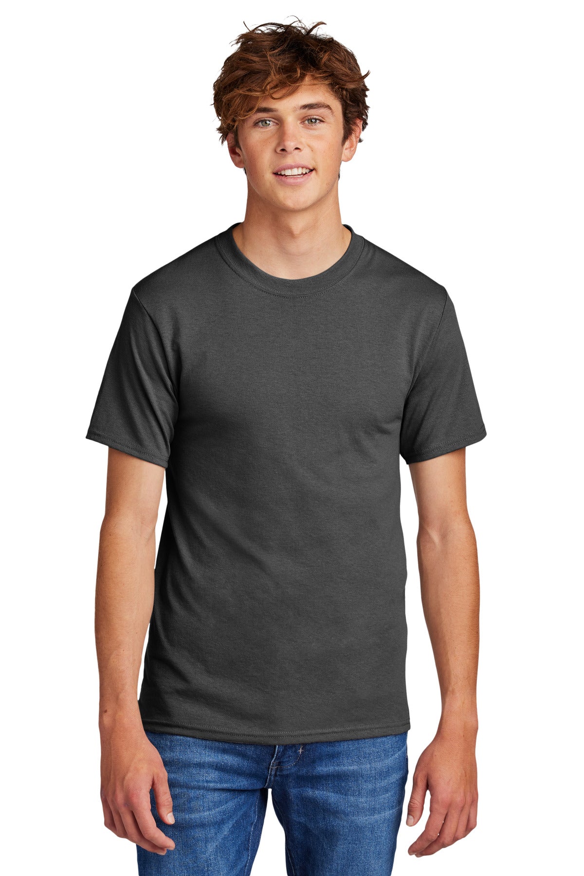 Port & Company Core Blend Tee.  PC55 Charcoal