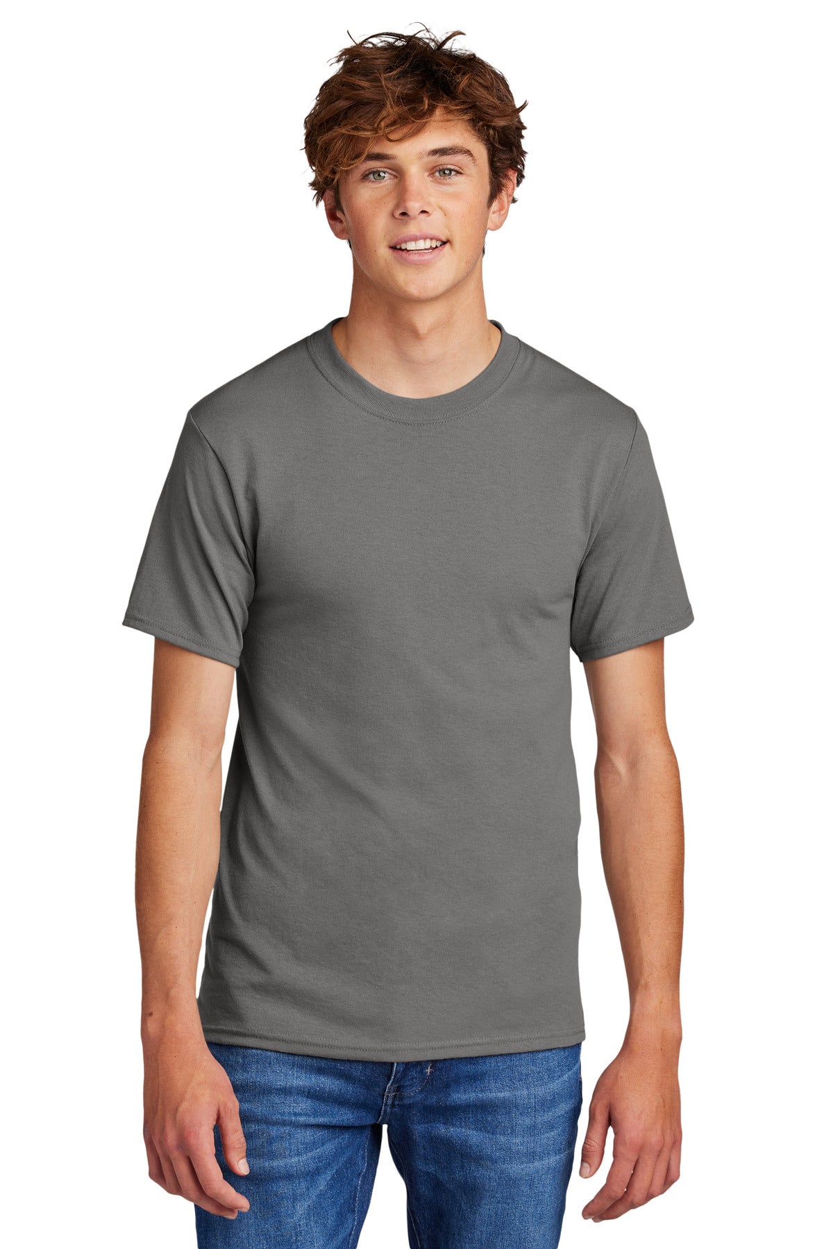 Port & Company Core Blend Tee.  PC55 Medium Grey