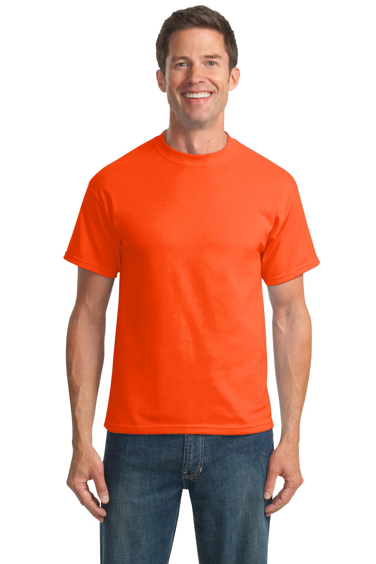 Port & Company Tall Core Blend Tee. PC55T Safety Orange Tall