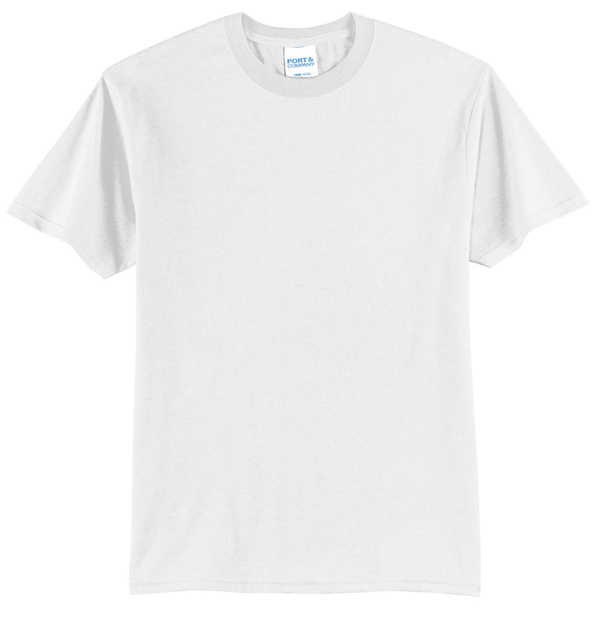 Port & Company Tall Core Blend Tee. PC55T White Tall