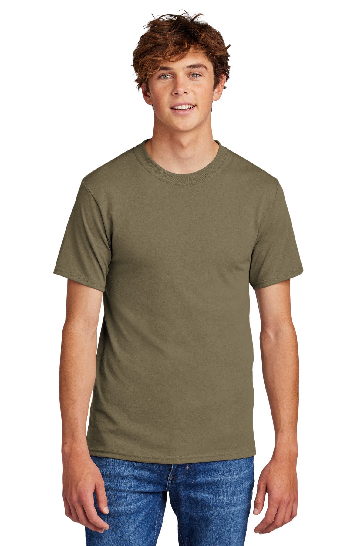 Port & Company Core Blend Tee.  PC55 Coyote Brown
