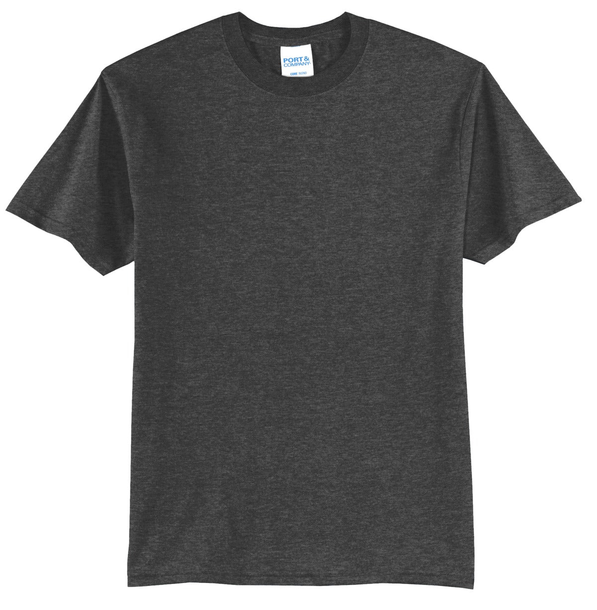 Port & Company Core Blend Tee.  PC55 Dark Heather Grey