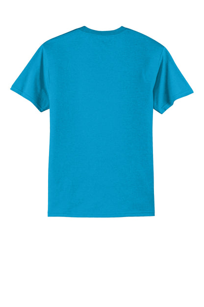 Port & Company Core Blend Tee.  PC55 Neon Blue