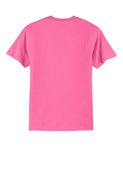 Port & Company Core Blend Tee.  PC55 Neon Pink